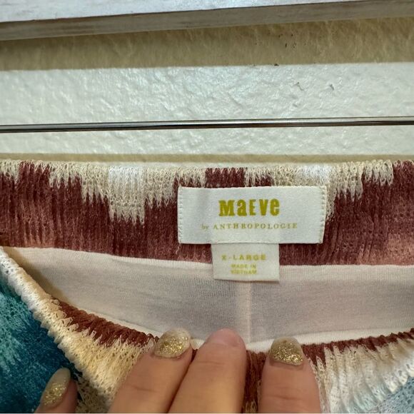 NWT Maeve Anthropologie Maria Multicolor Chevron Sweater Midi Skirt XL - Picture 5 of 13